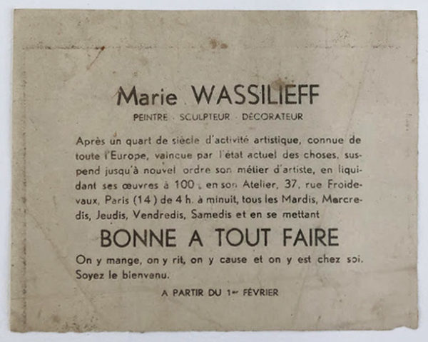 Nous sommes tout·es des Marie Vassilieff #bonneatoutfaire