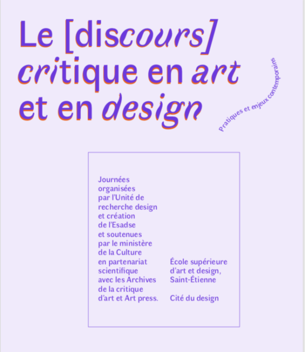 Le discours critique en art et en design