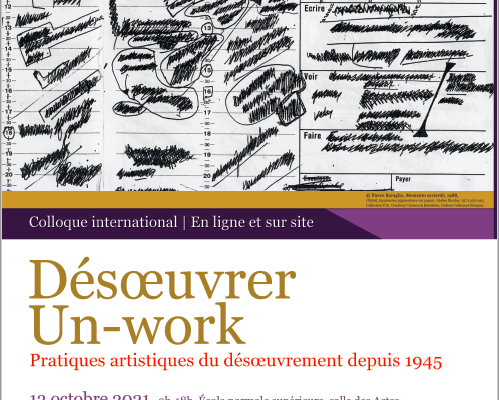 Colloque international ‘Désoeuvrer / Un-work’ 13 – 15 octobre 2021
