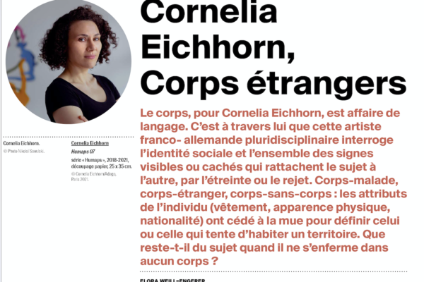 Bourse EKPHRASIS :  découvrez le texte d’Elora Weill-Engerer sur le travail de Cornelia Eichhorn