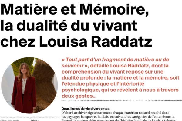 Bourse EKPHRASIS :  découvrez le texte de François Salmeron sur le travail de Louisa Raddatz.