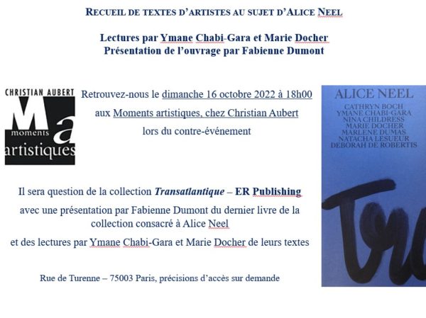 Présentation et lectures / recueil de textes d’artistes au sujet d’Alice Neel