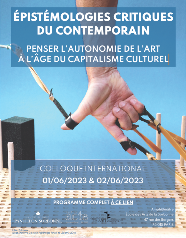Colloque International à l’Ecole des Arts de la Sorbonne