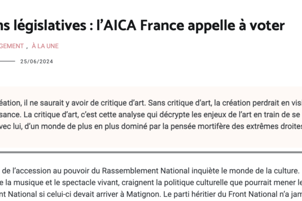 Élections législatives : l’AICA France appelle à voter