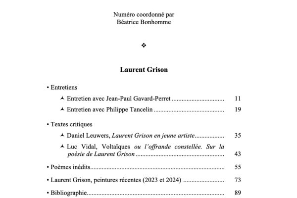 Travail récent de Laurent Grison (poésie et peinture) – Revue NU(e) n°86