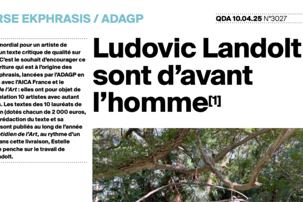 Bourse EKPHRASIS :  découvrez le texte d’Estelle Nabeyrat sur le travail de Ludovic Landolt