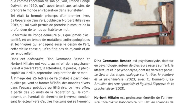 Sommaire Atelier (versus usine) ..............................................................................................................................................................................7 Aura ..................................................................................................................................................................................................................................15 Bricolage .................................................................................................................................................................................................................23 Carnaval ...................................................................................................................................................................................................................27 Catastrophe et réveil ........................................................................................................................................................................29 ChatGPT et le Tikkoun Olam ...............................................................................................................................................33 Conservation inventive (ou rédemption) ...........................................................................................................41 Expérience analytique ....................................................................................................................................................................43 Fin’amor (l’amour courtois) ......................................................................................................................................................47 Flâneur (chiffonnier, collectionneur) .......................................................................................................................51 Fragile.........................................................................................................................................................................................................................59 Handicap ...............................................................................................................................................................................................................63 Incurable ...............................................................................................................................................................................................................69 Innovation et réparation ..............................................................................................................................................................73 Irréparable ...........................................................................................................................................................................................................79 Jachère ......................................................................................................................................................................................................................83 Maintenance ....................................................................................................................................................................................................87 Mètis ...............................................................................................................................................................................................................................91 Réhabilitation ................................................................................................................................................................................................95 Réparer la ville .............................................................................................................................................................................................99 Reprise ...................................................................................................................................................................................................................105 Restauration et réinstauration des oeuvres d’art...............................................................................113 Reste ............................................................................................................................................................................................................................119 Restitution ........................................................................................................................................................................................................123 Réversibilité ....................................................................................................................................................................................................127 Vêtement réparateur et ornement ..........................................................................................................................135 Petit glossaire de termes lacaniens .........................................................................................................................141