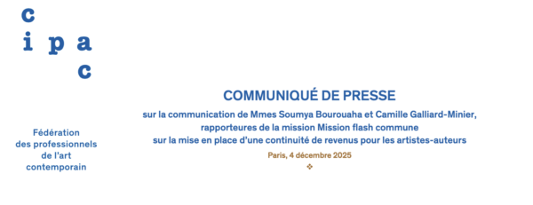communiqué de presse du CIPAC relatif aux propositions de loi concernant la continuité de revenus des artistes-auteur·ices