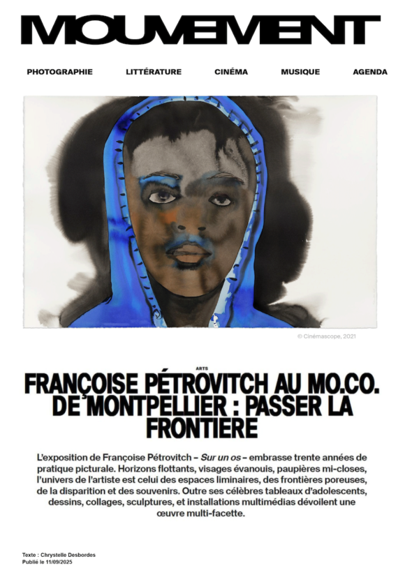 « Françoise Pétrovitch au MO.CO. de Montpellier : passer la frontière », Mouvement.net