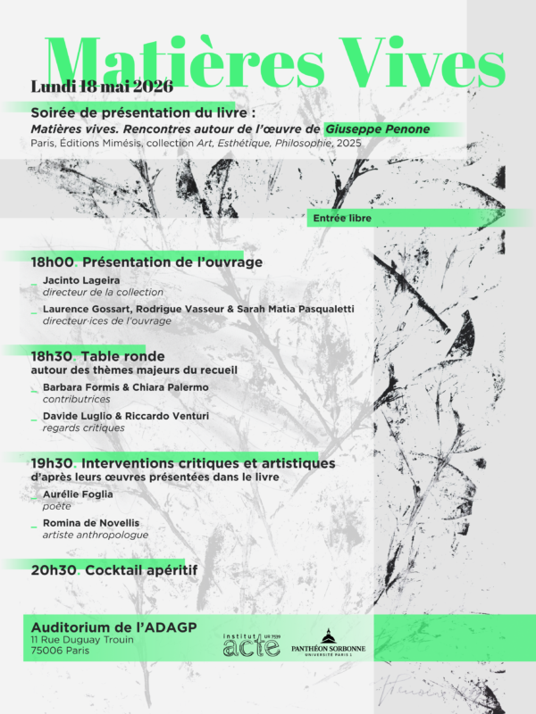 Matières Vives – 18 mai