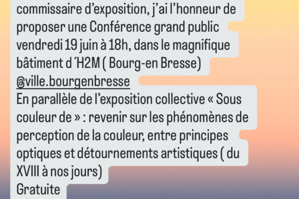 conférence « Art de la couleur : perception et représentations »